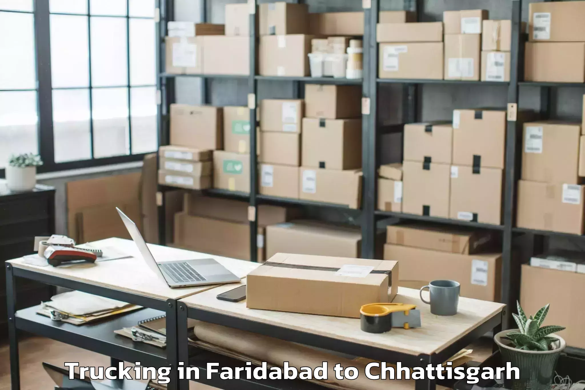 Professional Faridabad to Kawardha Trucking